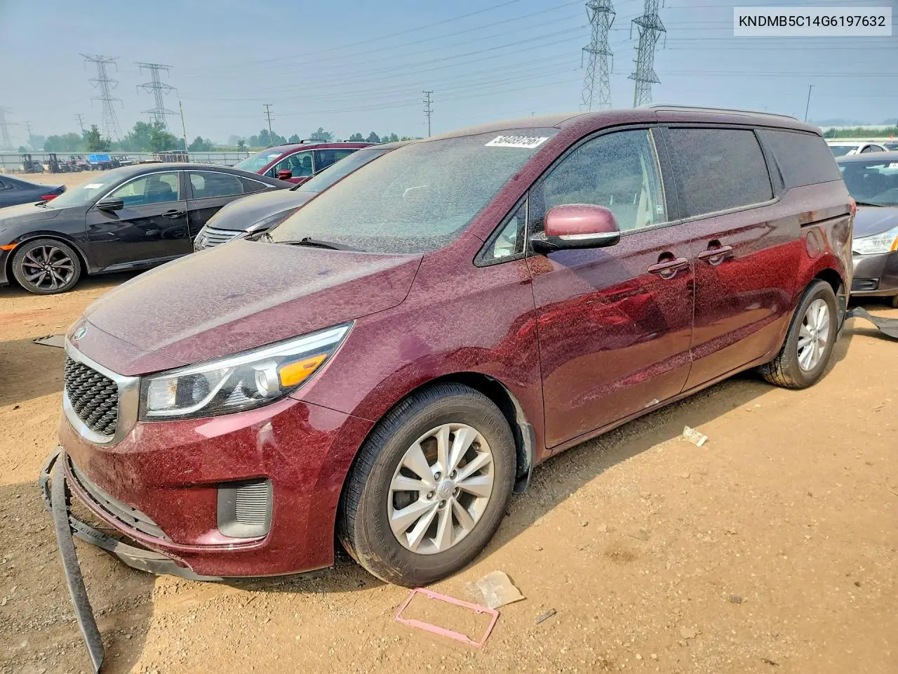 2016 Kia Sedona Lx VIN: KNDMB5C14G6197632 Lot: 58489756