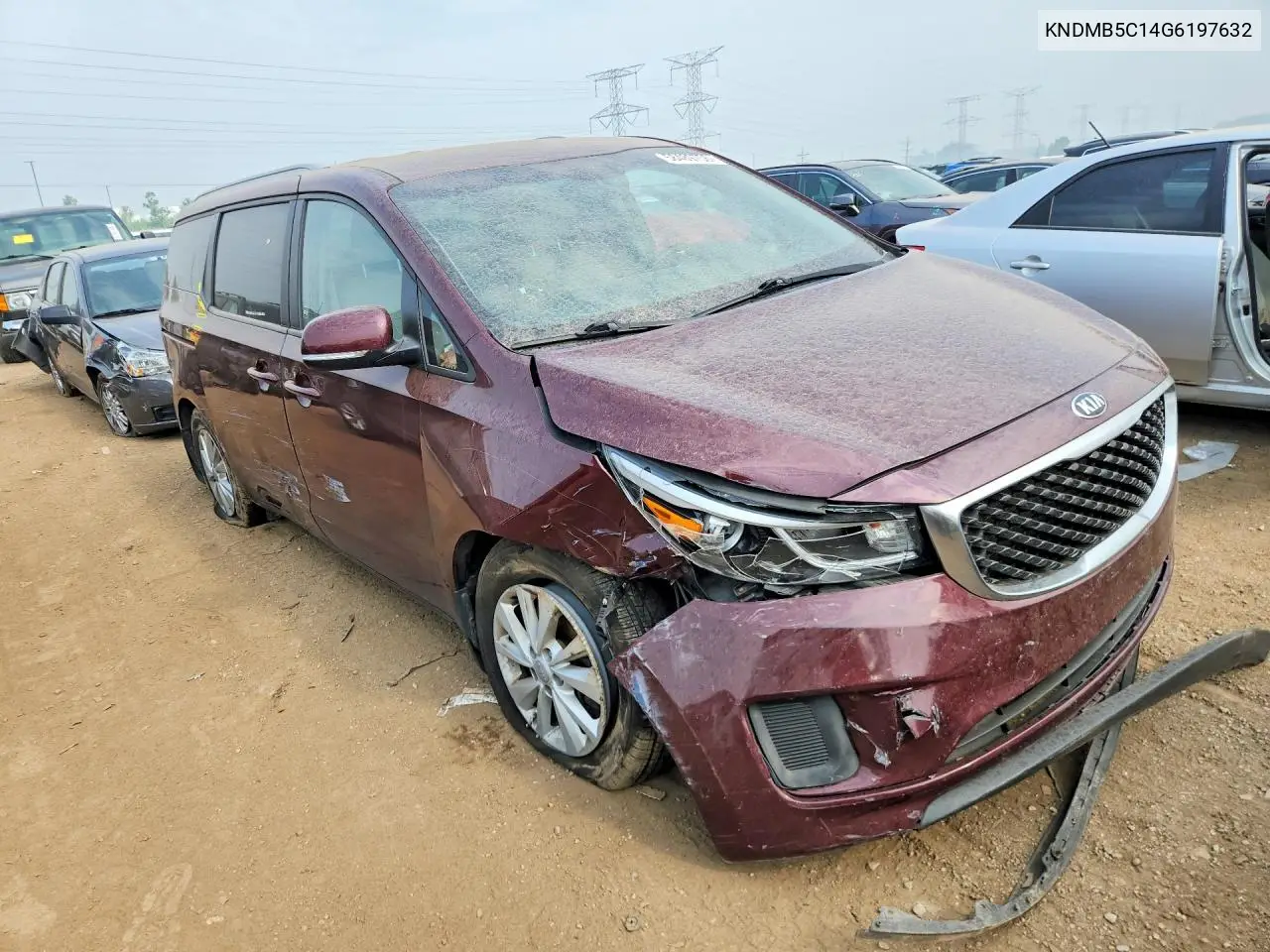 2016 Kia Sedona Lx VIN: KNDMB5C14G6197632 Lot: 58489756