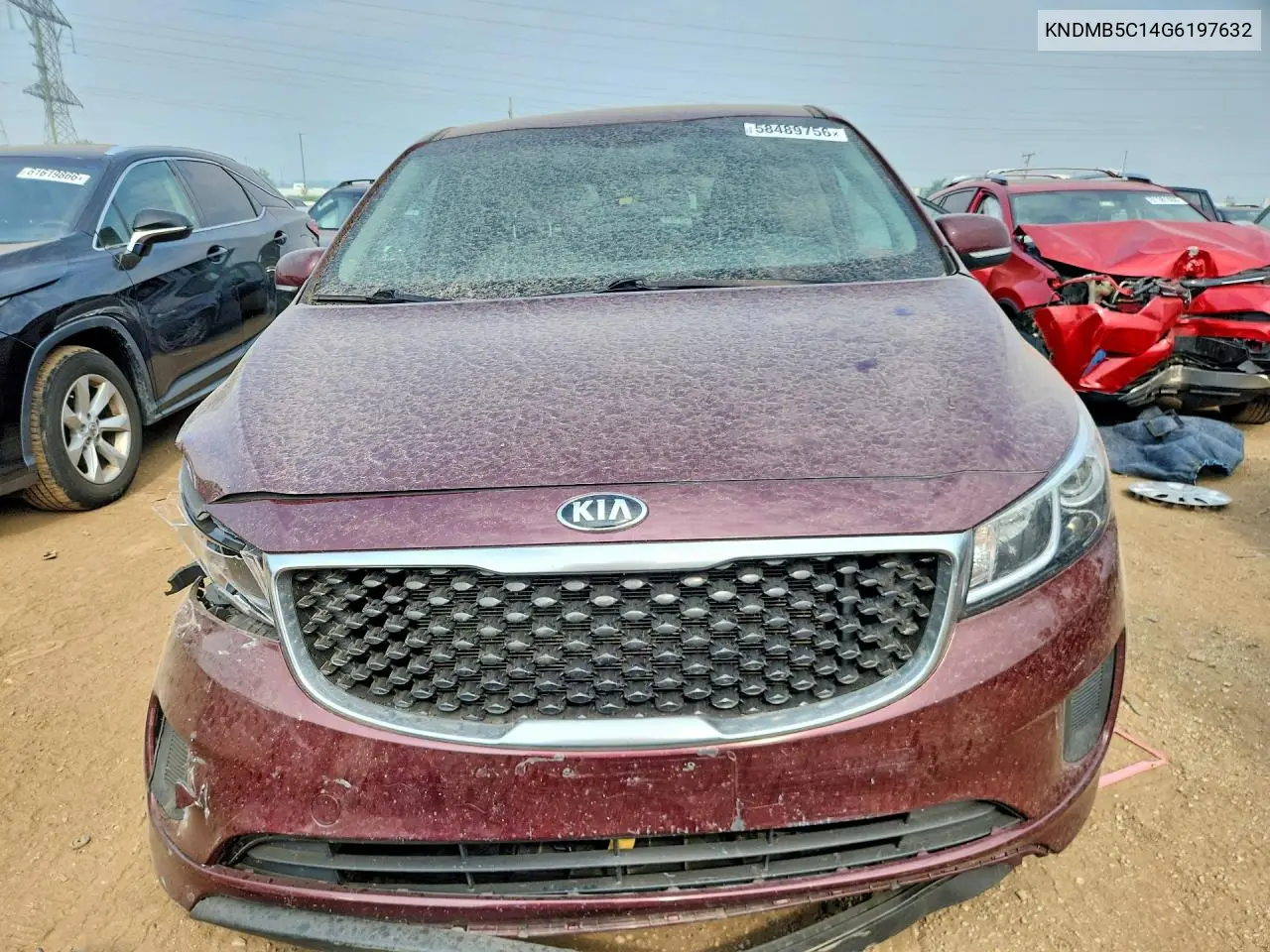 2016 Kia Sedona Lx VIN: KNDMB5C14G6197632 Lot: 58489756