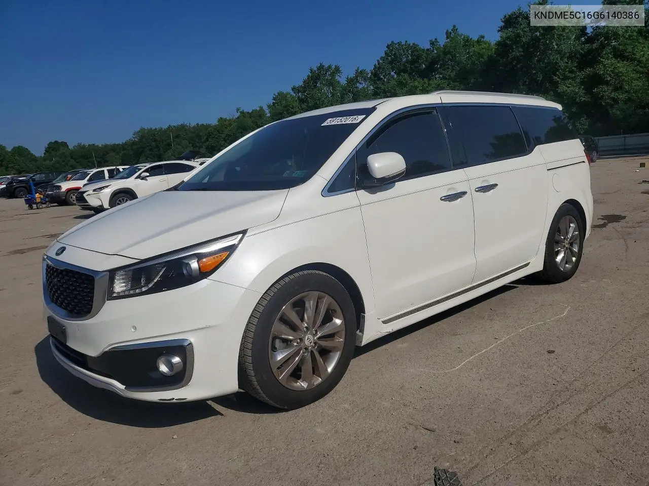 2016 Kia Sedona Sxl VIN: KNDME5C16G6140386 Lot: 59152016