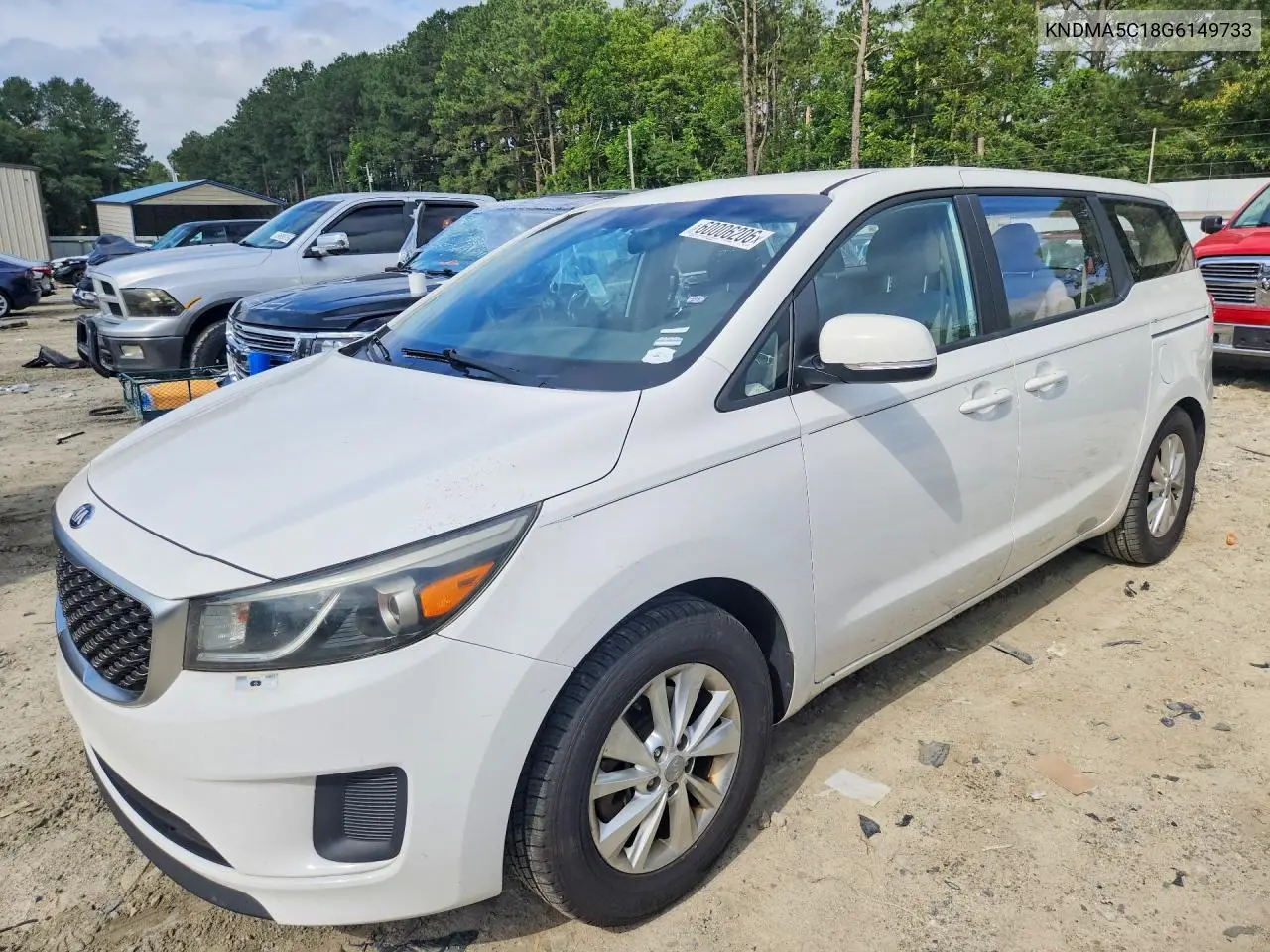 2016 Kia Sedona L VIN: KNDMA5C18G6149733 Lot: 60006206