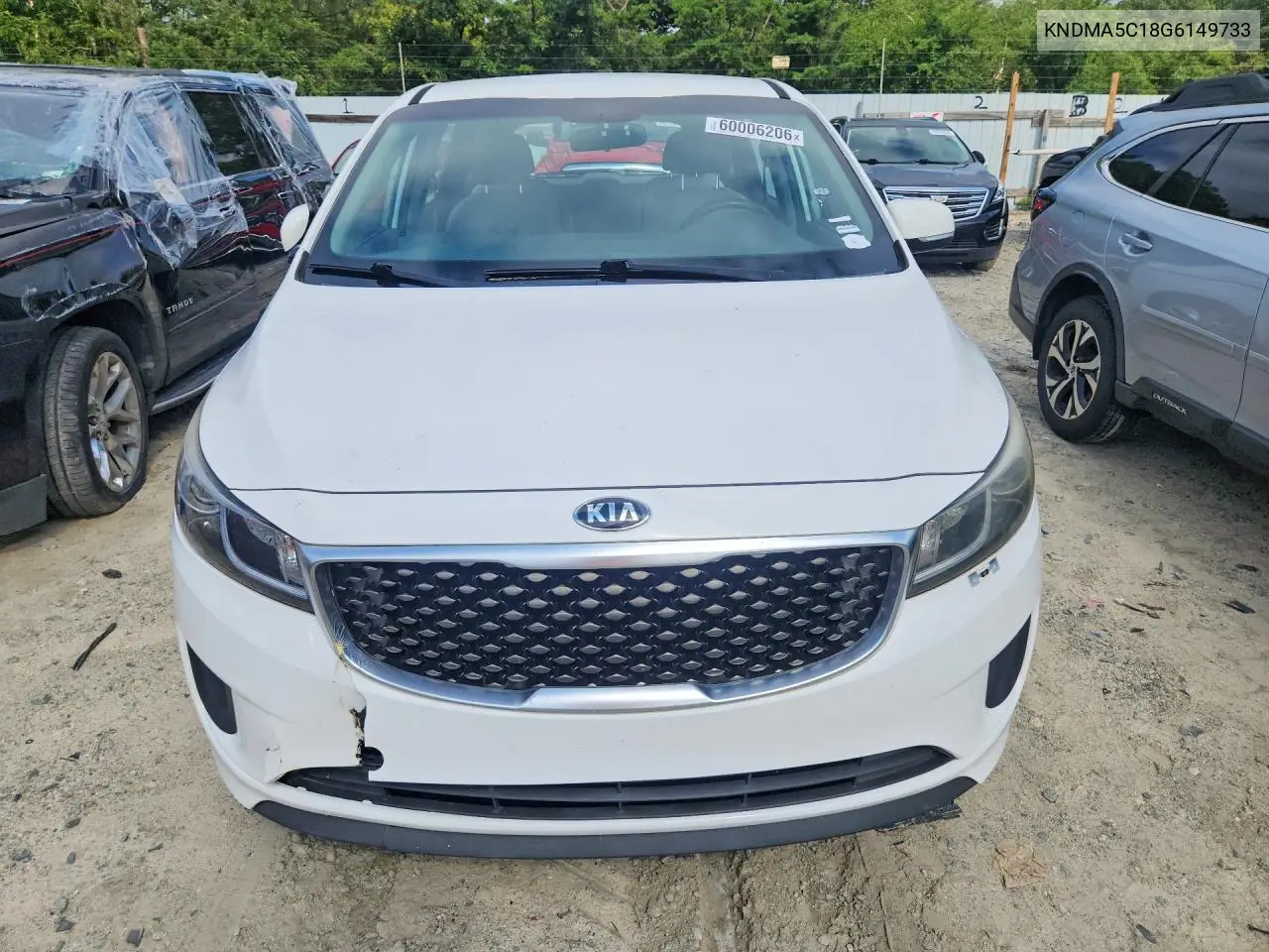 2016 Kia Sedona L VIN: KNDMA5C18G6149733 Lot: 60006206