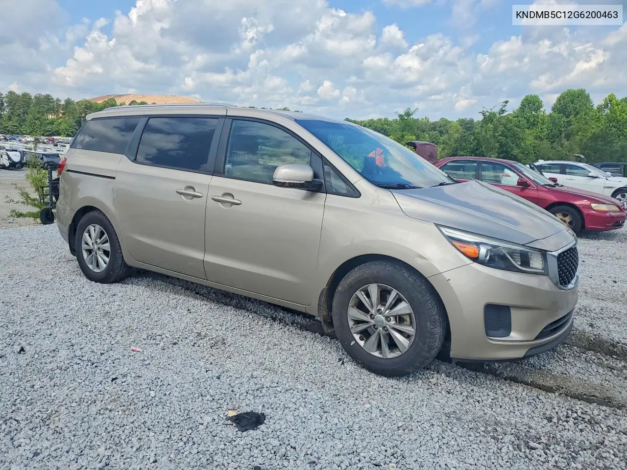 2016 Kia Sedona Lx VIN: KNDMB5C12G6200463 Lot: 60132766