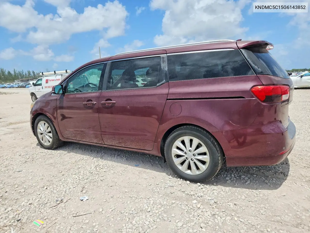 2016 Kia Sedona Ex VIN: KNDMC5C15G6143852 Lot: 60522546
