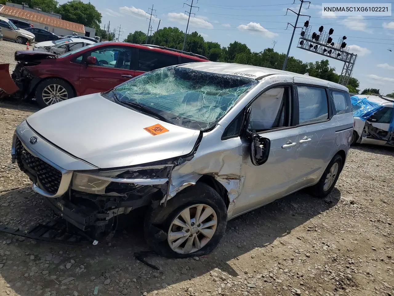 2016 Kia Sedona VIN: KNDMA5C1XG6102221 Lot: 62129856