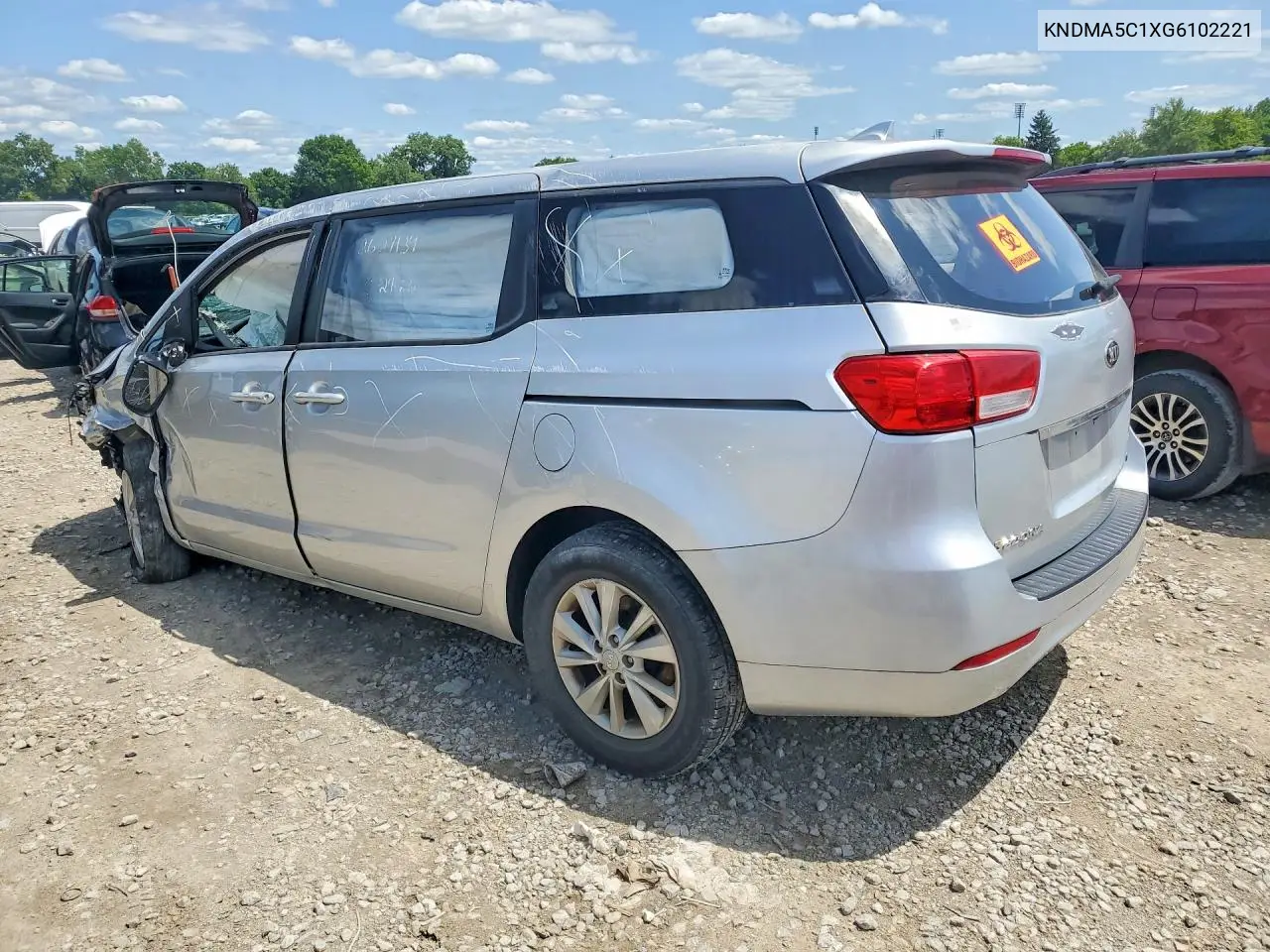 2016 Kia Sedona VIN: KNDMA5C1XG6102221 Lot: 62129856