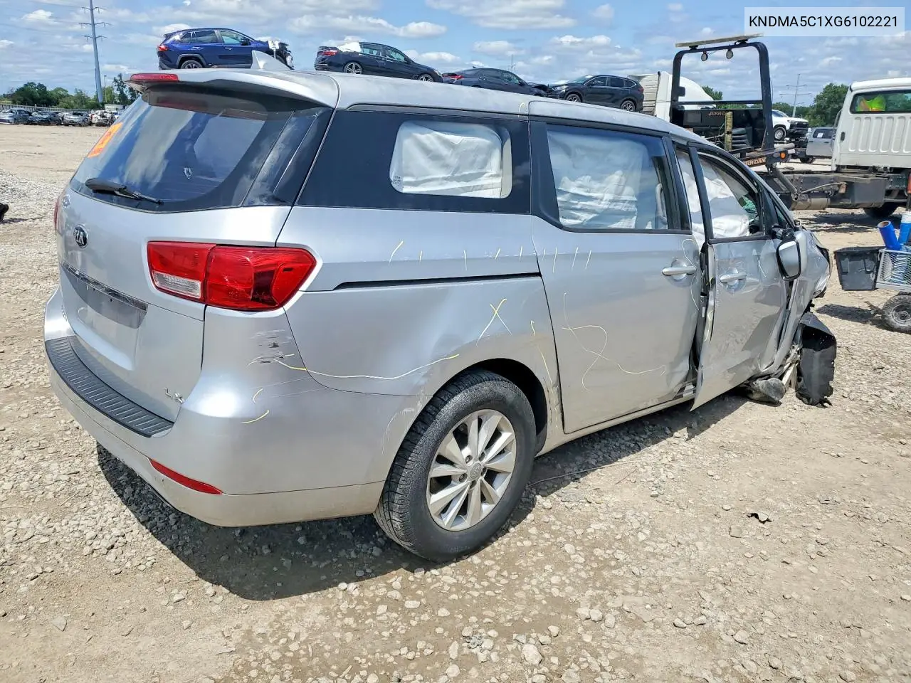 2016 Kia Sedona VIN: KNDMA5C1XG6102221 Lot: 62129856