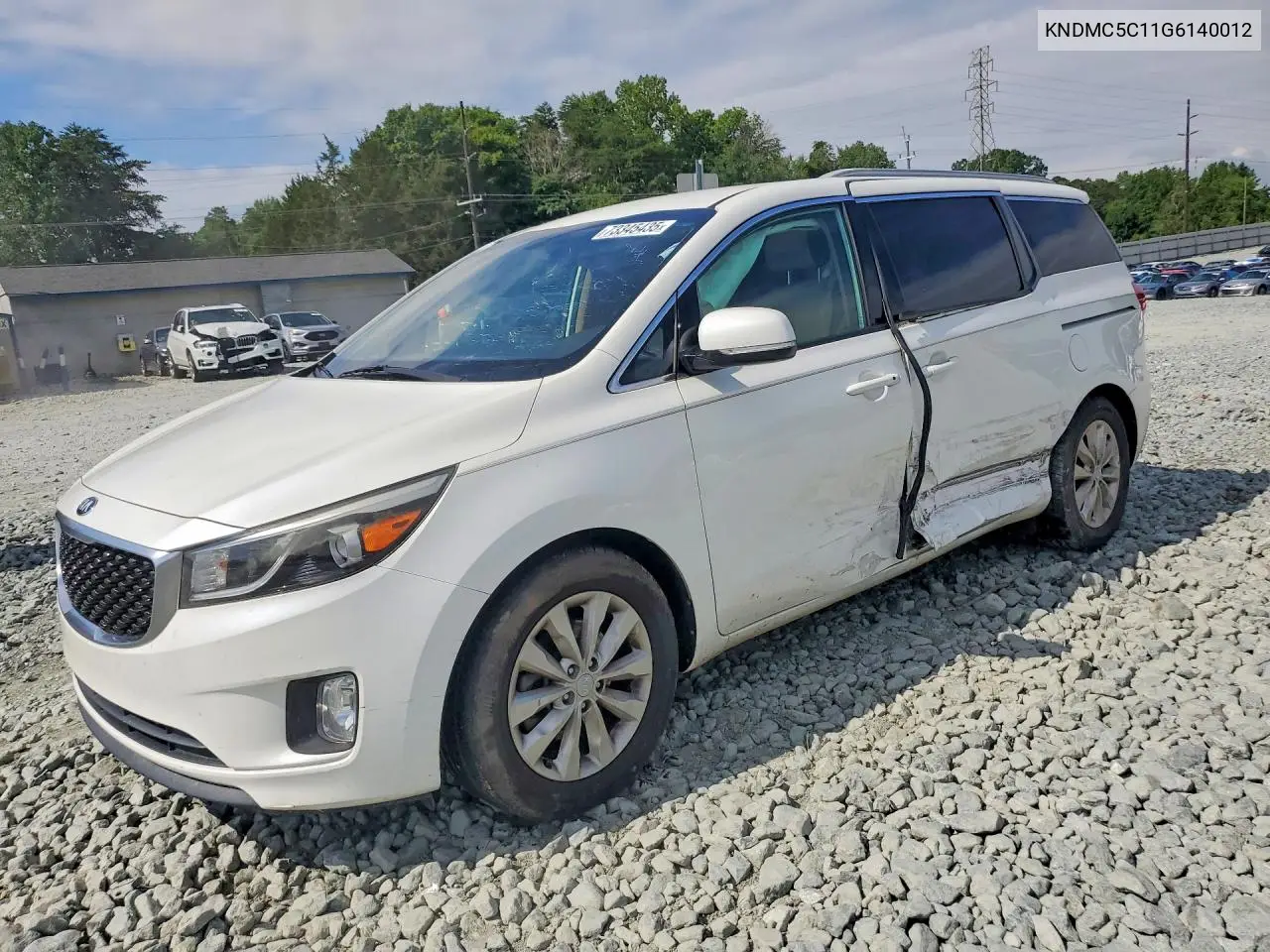 2016 Kia Sedona Ex VIN: KNDMC5C11G6140012 Lot: 73345435
