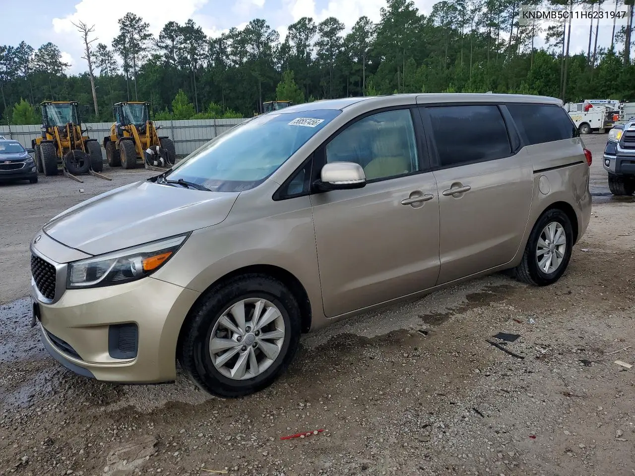 2017 Kia Sedona Lx VIN: KNDMB5C11H6231947 Lot: 58557456