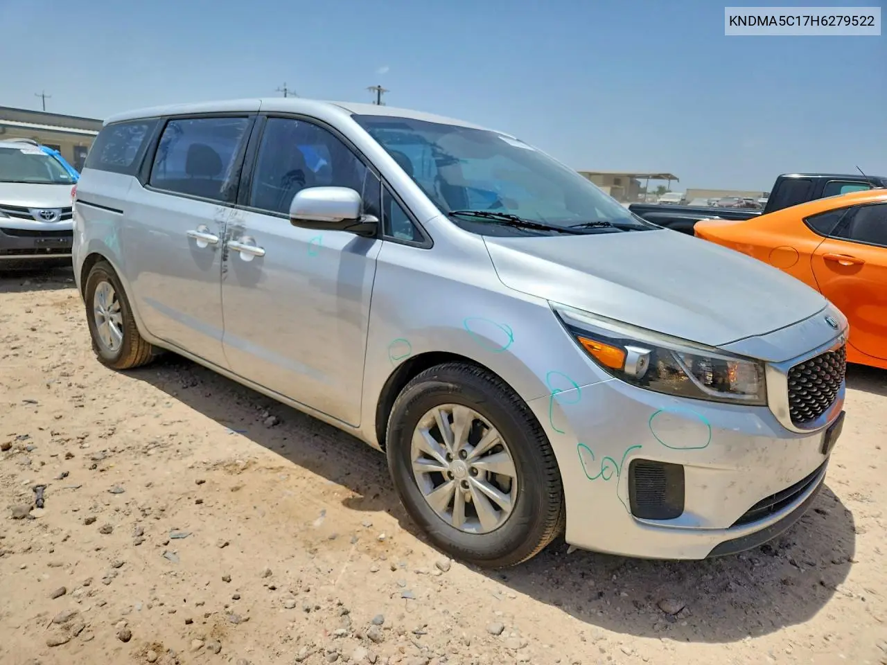2017 Kia Sedona L VIN: KNDMA5C17H6279522 Lot: 58841636
