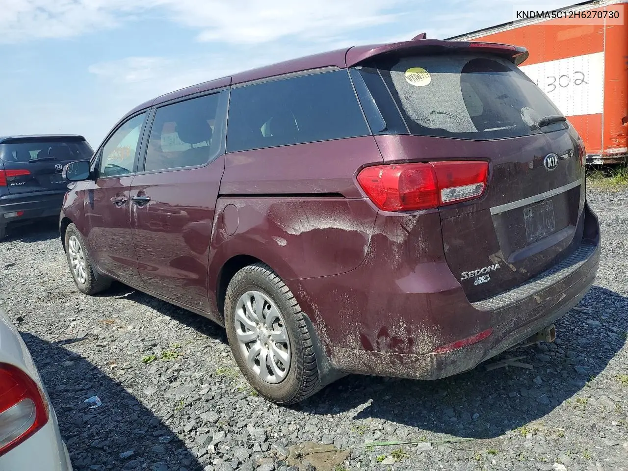 2017 Kia Sedona L VIN: KNDMA5C12H6270730 Lot: 60453856