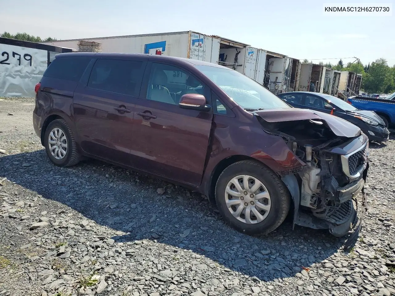 2017 Kia Sedona L VIN: KNDMA5C12H6270730 Lot: 60453856