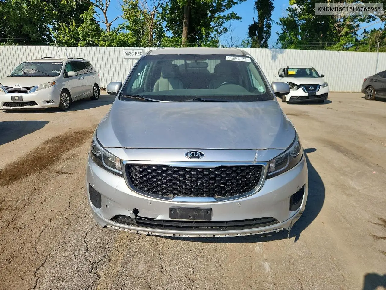 2017 Kia Sedona Lx VIN: KNDMB5C15H6265955 Lot: 58604726