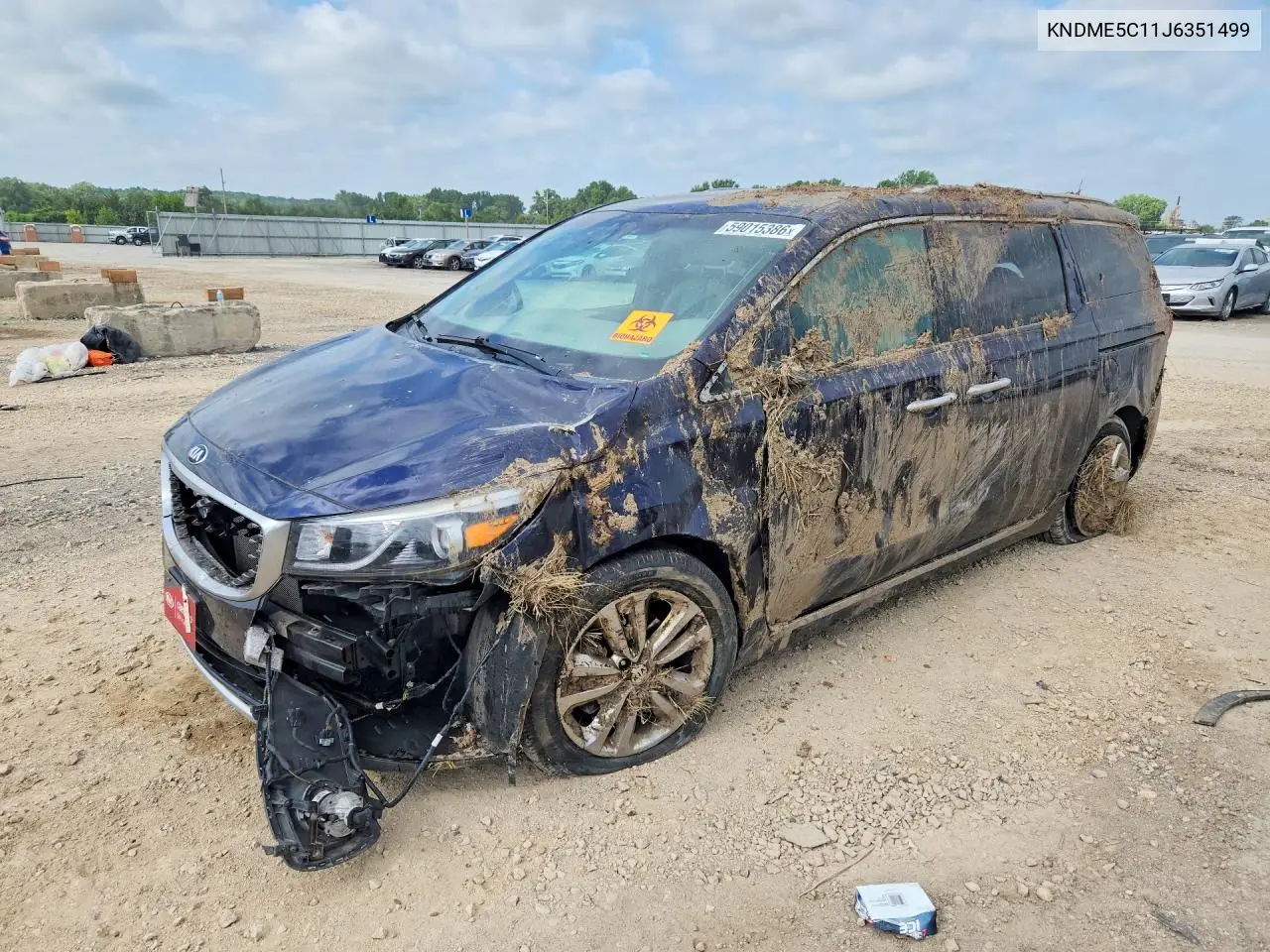 2018 Kia Sedona Sxl VIN: KNDME5C11J6351499 Lot: 59015386