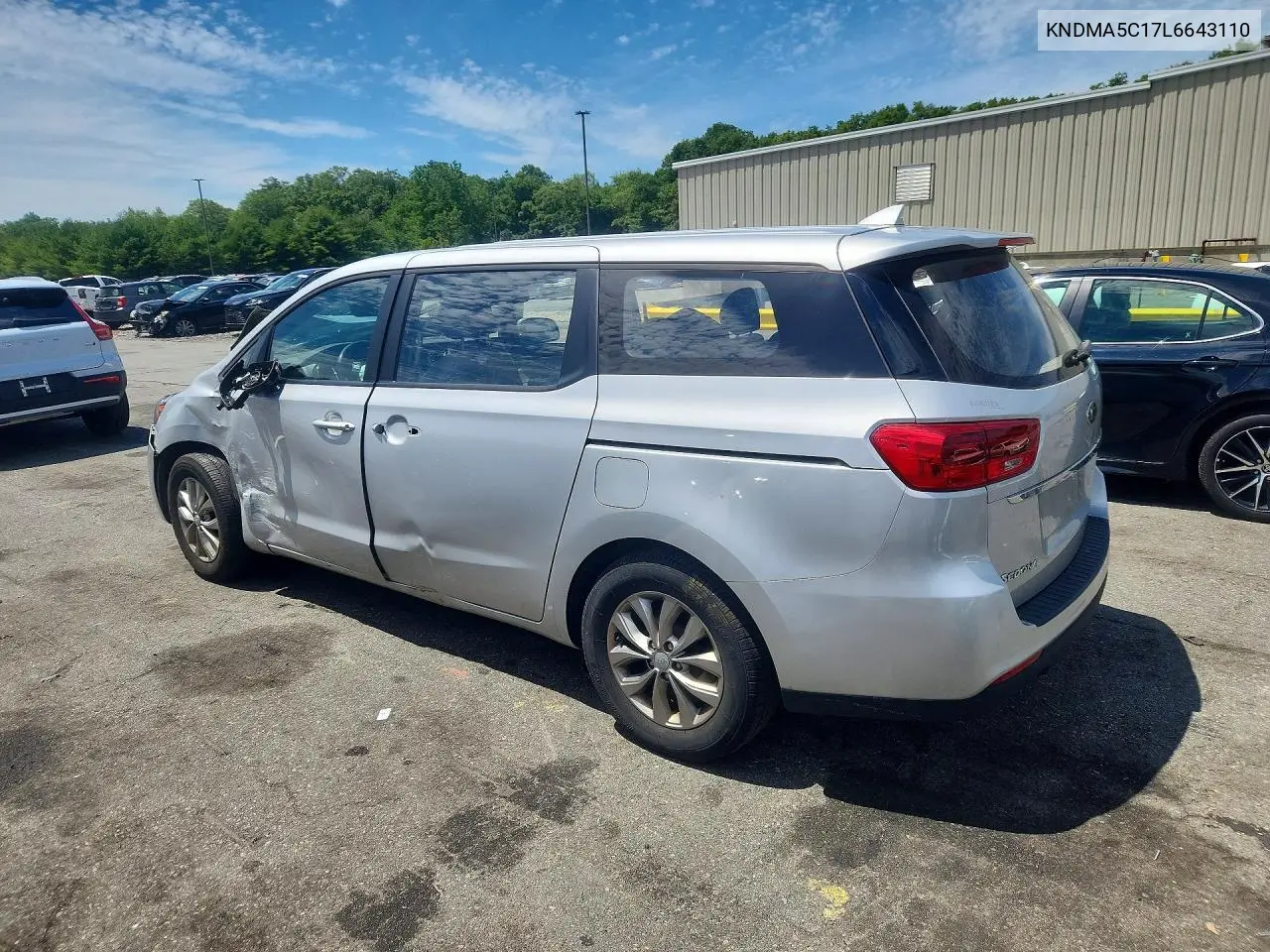 2020 Kia Sedona L VIN: KNDMA5C17L6643110 Lot: 58758066