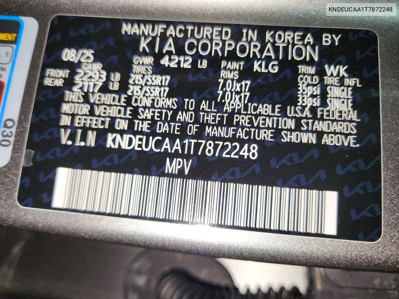 2026 Kia Seltos S VIN: KNDEUCAA1T7872248 Lot: 56746136