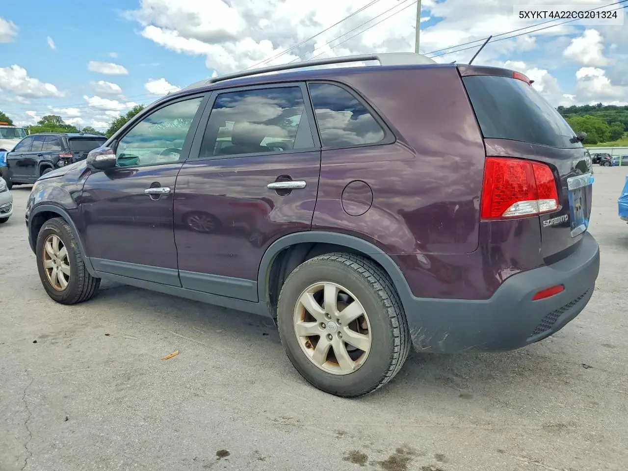 2012 Kia Sorento Lx VIN: 5XYKT4A22CG201324 Lot: 61129426