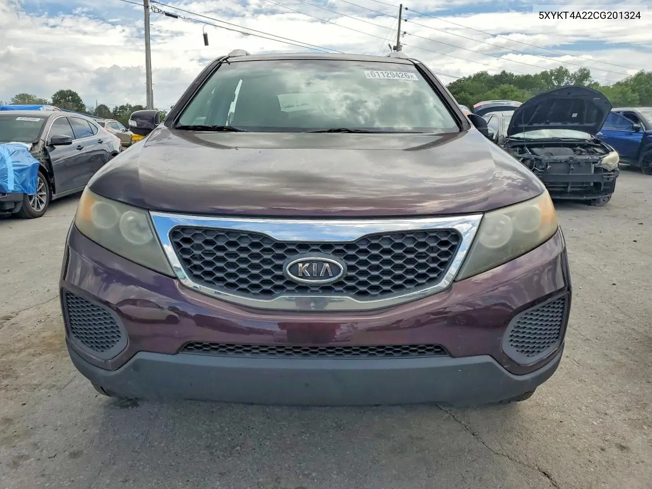 2012 Kia Sorento Lx VIN: 5XYKT4A22CG201324 Lot: 61129426