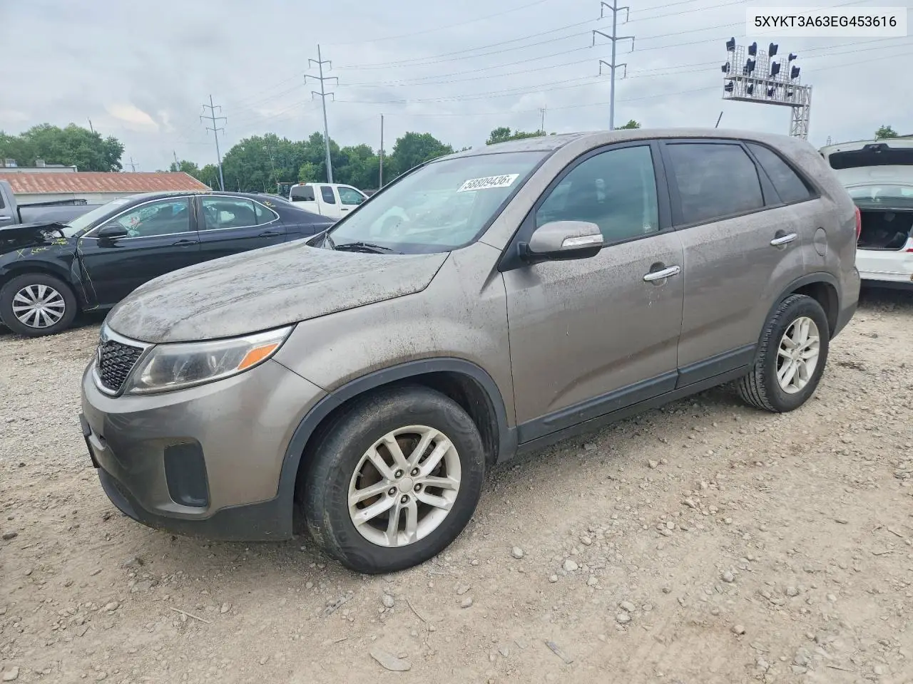2014 Kia Sorento Lx VIN: 5XYKT3A63EG453616 Lot: 58809436