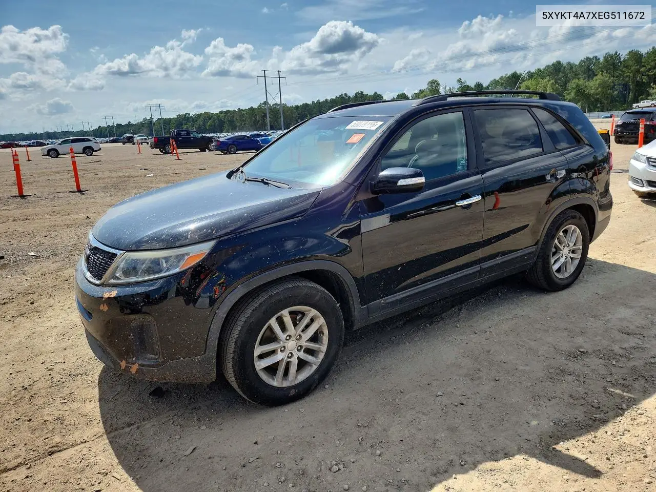 2014 Kia Sorento Lx VIN: 5XYKT4A7XEG511672 Lot: 59079156