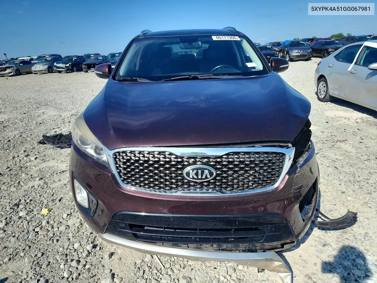 2016 Kia Sorento Sx V6 VIN: 5XYPK4A51GG067981 Lot: 60171306