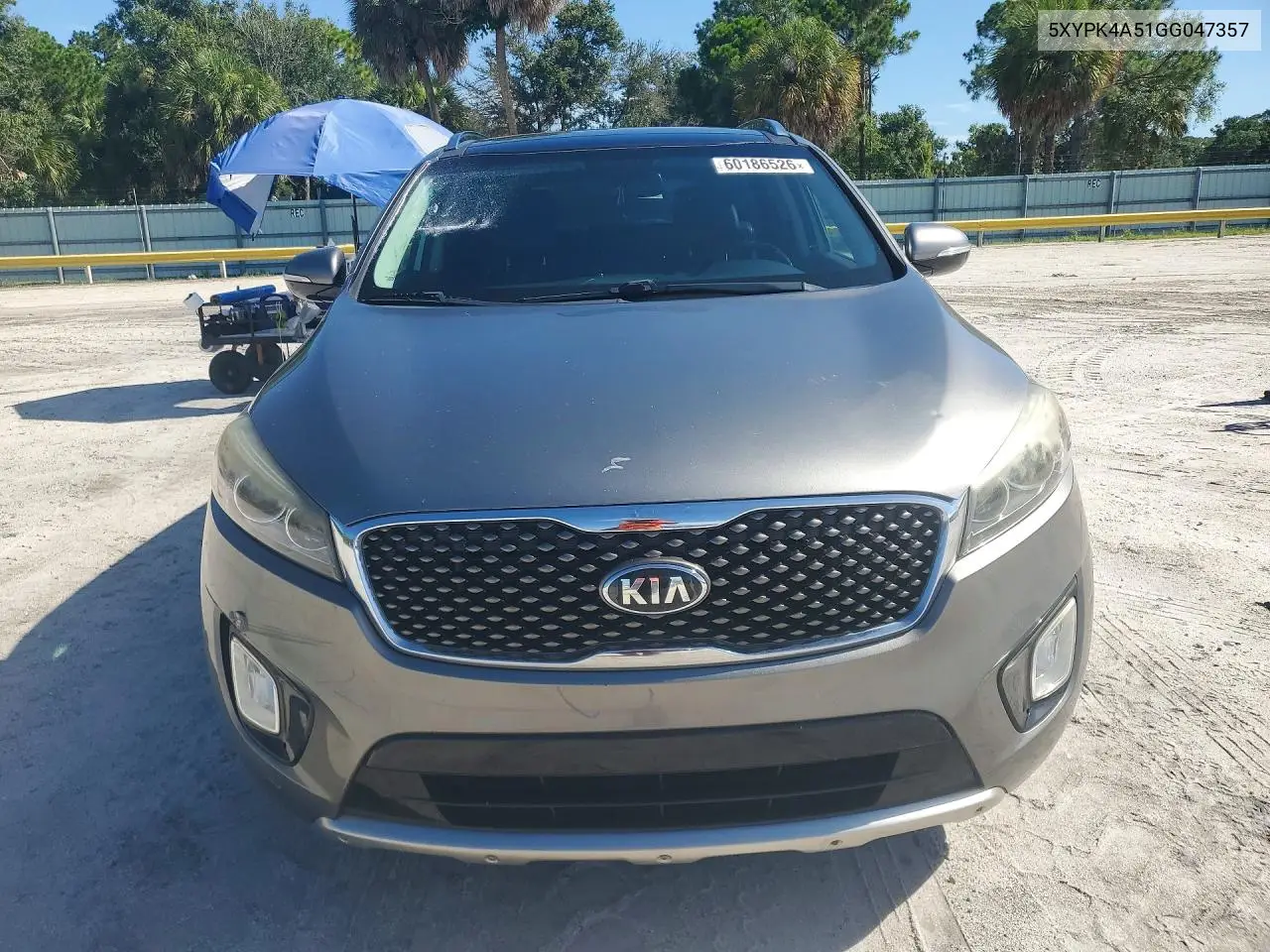 2016 Kia Sorento Sx V6 VIN: 5XYPK4A51GG047357 Lot: 60186526