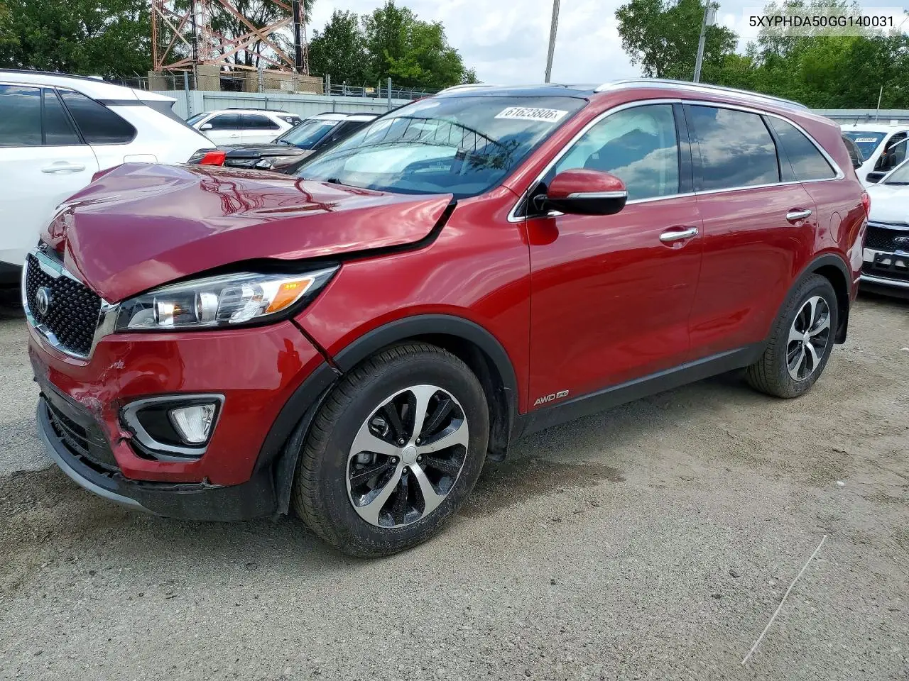 2016 Kia Sorento Ex VIN: 5XYPHDA50GG140031 Lot: 61623806
