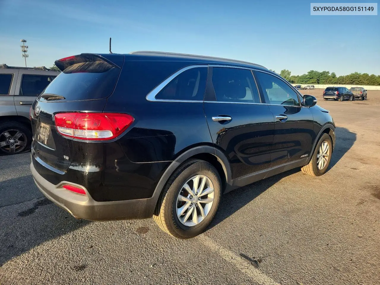2016 Kia Sorento Lx V6 VIN: 5XYPGDA58GG151149 Lot: 61759006