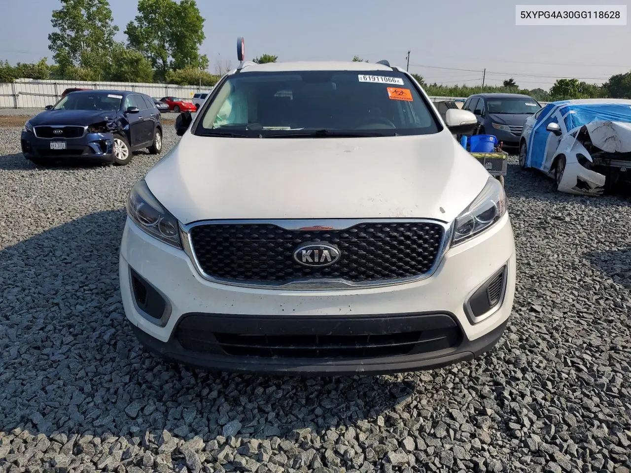 2016 Kia Sorento Lx VIN: 5XYPG4A30GG118628 Lot: 61911066
