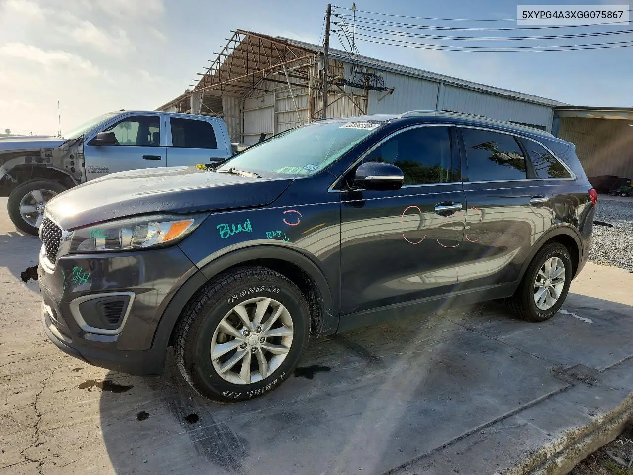 2016 Kia Sorento Lx VIN: 5XYPG4A3XGG075867 Lot: 62082266