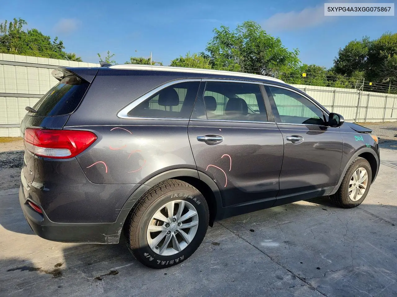 2016 Kia Sorento Lx VIN: 5XYPG4A3XGG075867 Lot: 62082266