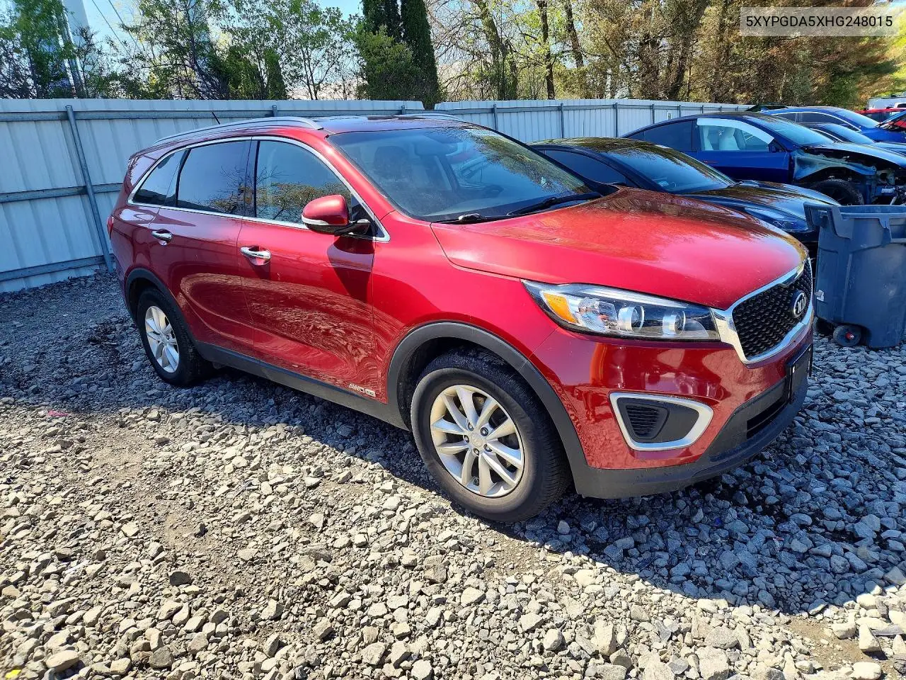 5XYPGDA5XHG248015 2017 Kia Sorento Lx V6