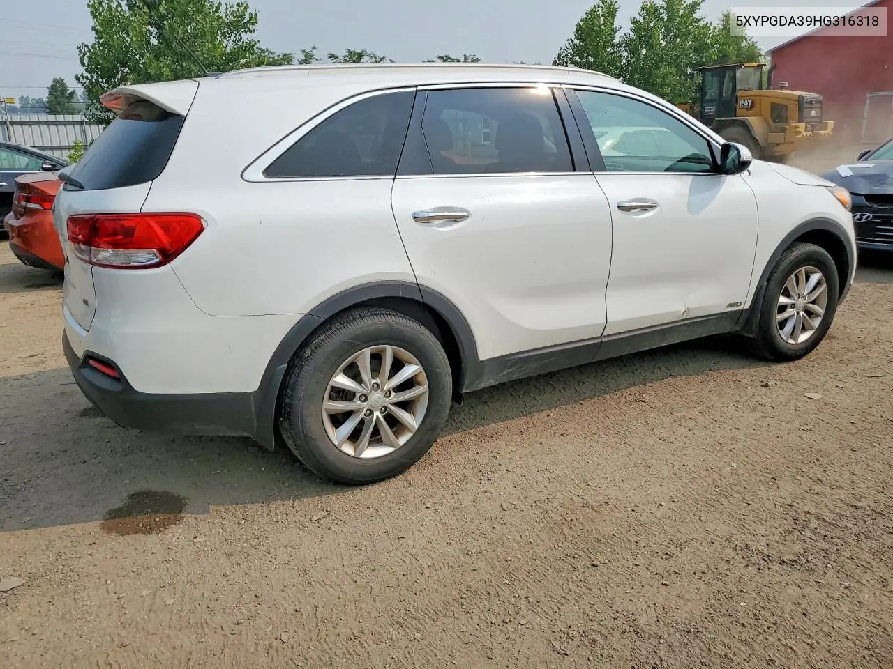 2017 Kia Sorento Lx VIN: 5XYPGDA39HG316318 Lot: 61505086