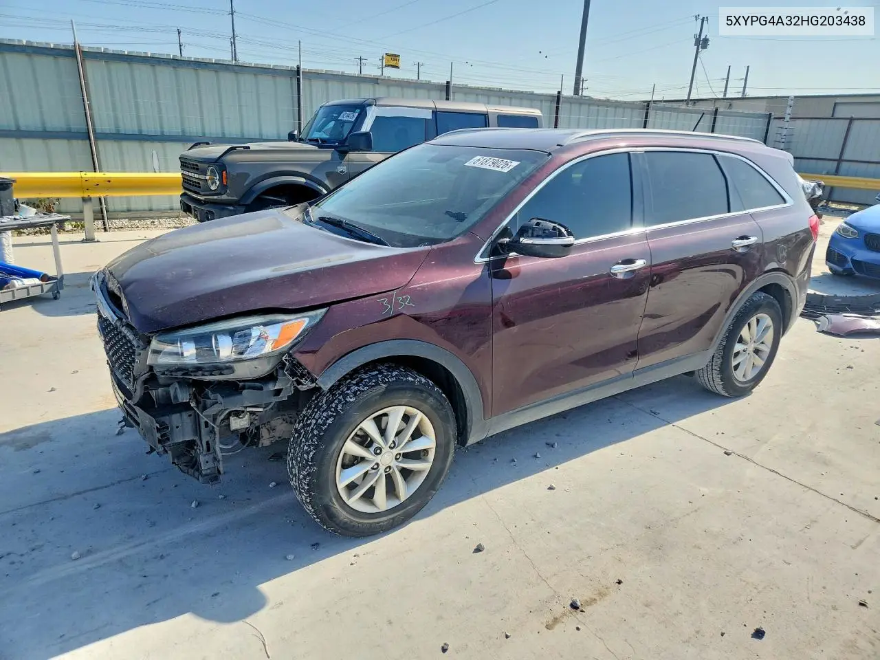 2017 Kia Sorento Lx VIN: 5XYPG4A32HG203438 Lot: 61879026