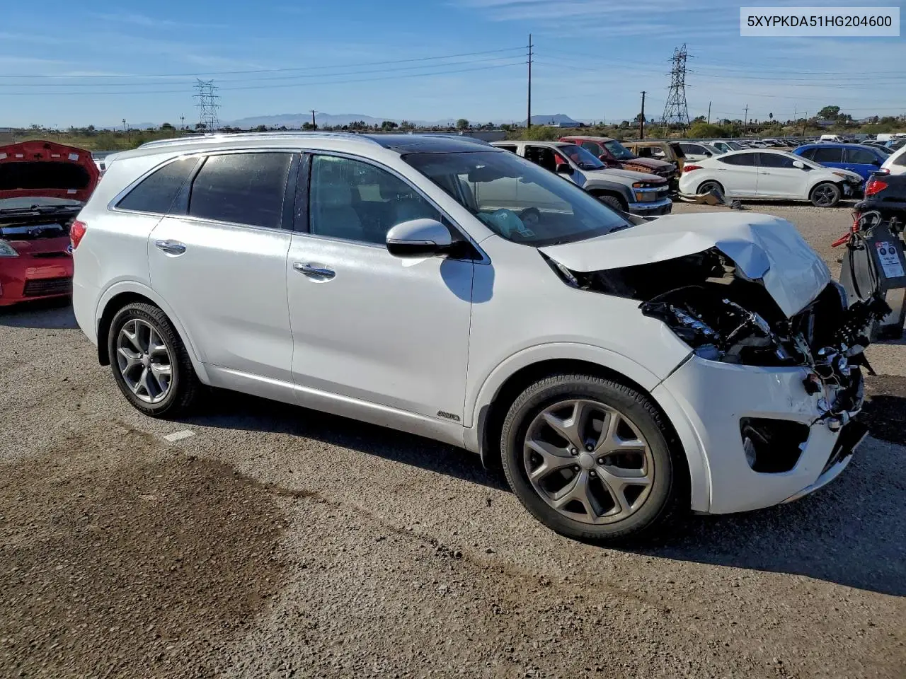 5XYPKDA51HG204600 2017 Kia Sorento Sx