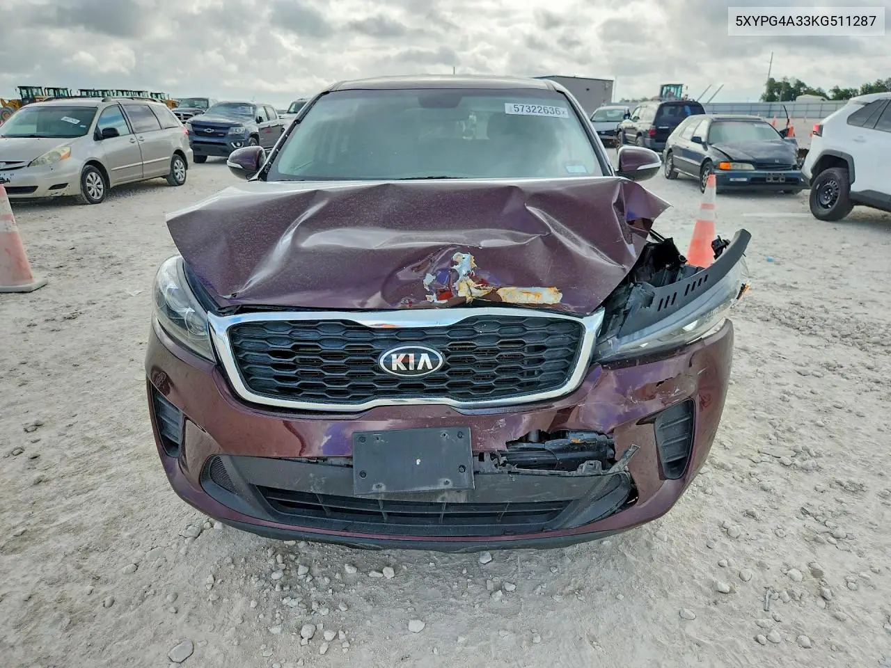 2019 Kia Sorento Lx VIN: 5XYPG4A33KG511287 Lot: 57322636
