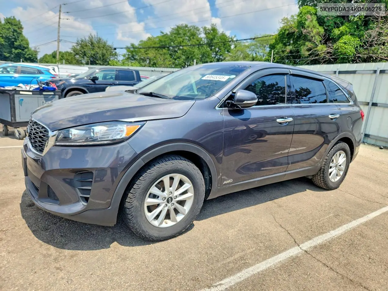 2019 Kia Sorento Lx VIN: 5XYPGDA34KG506275 Lot: 60645346