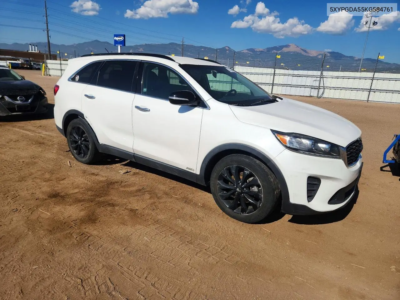 2019 Kia Sorento S V6 VIN: 5XYPGDA55KG584761 Lot: 61143246