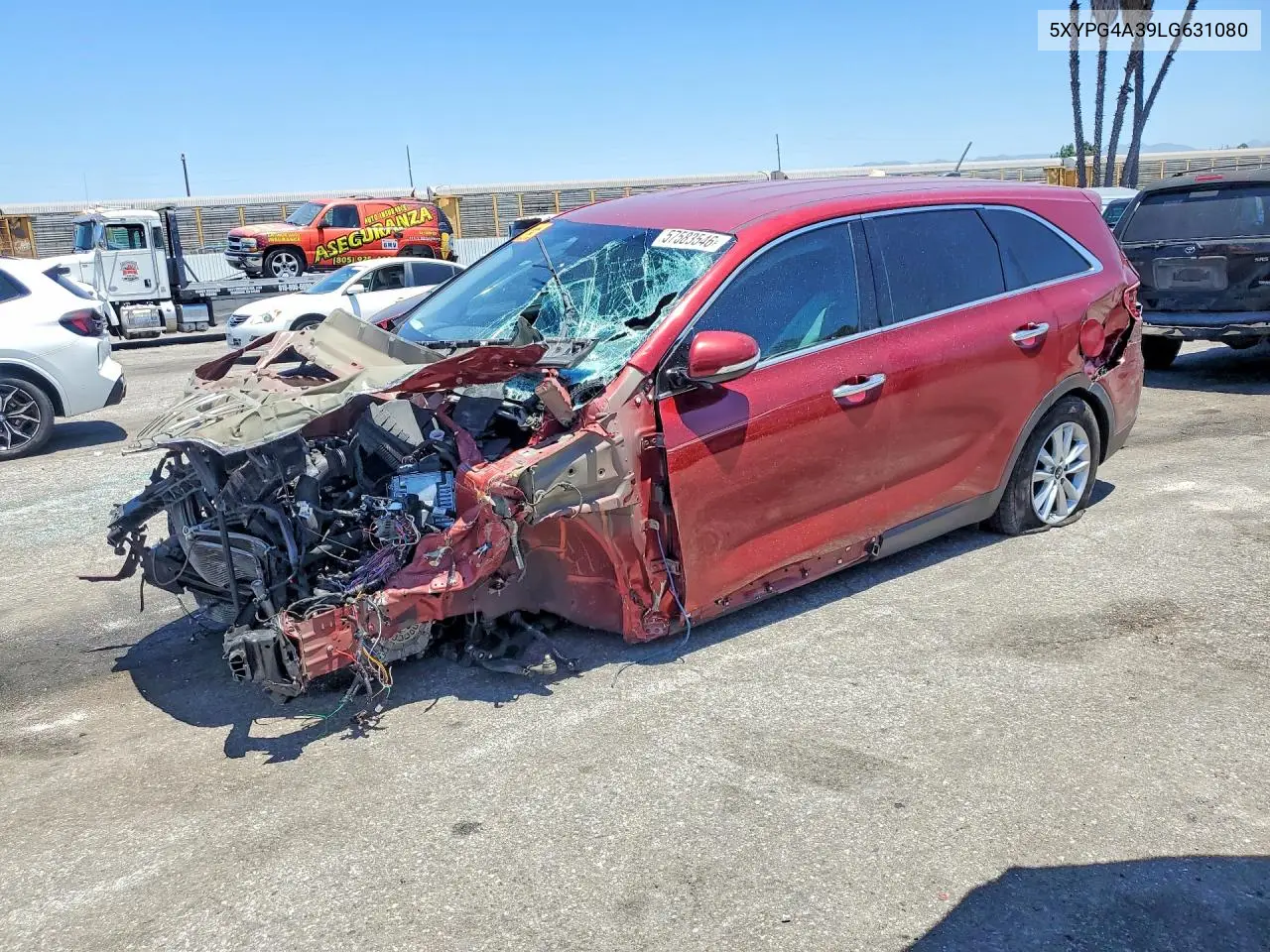 2020 Kia Sorento Lx VIN: 5XYPG4A39LG631080 Lot: 57583546