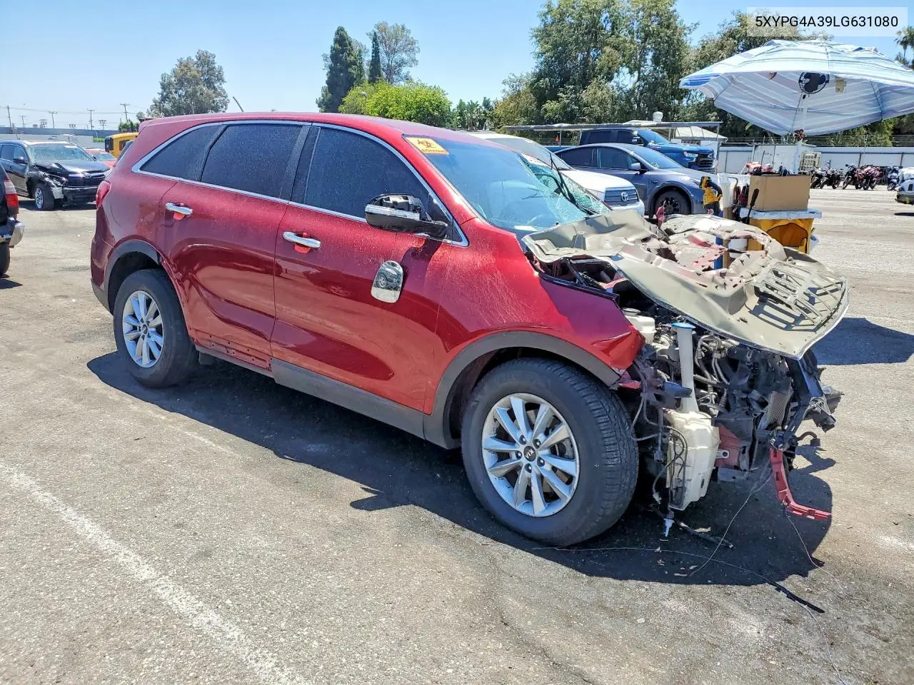 2020 Kia Sorento Lx VIN: 5XYPG4A39LG631080 Lot: 57583546