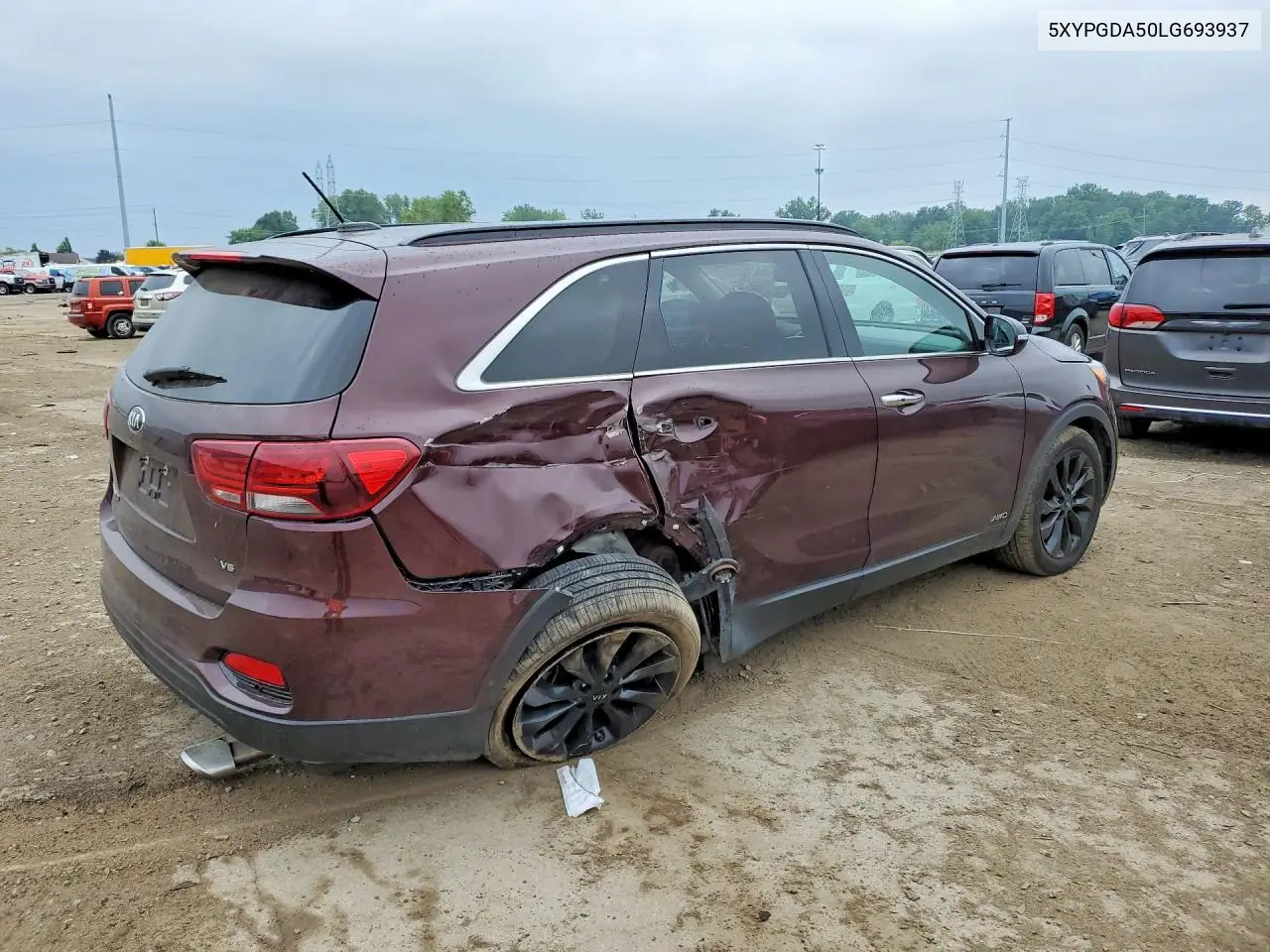 2020 Kia Sorento S VIN: 5XYPGDA50LG693937 Lot: 62075896