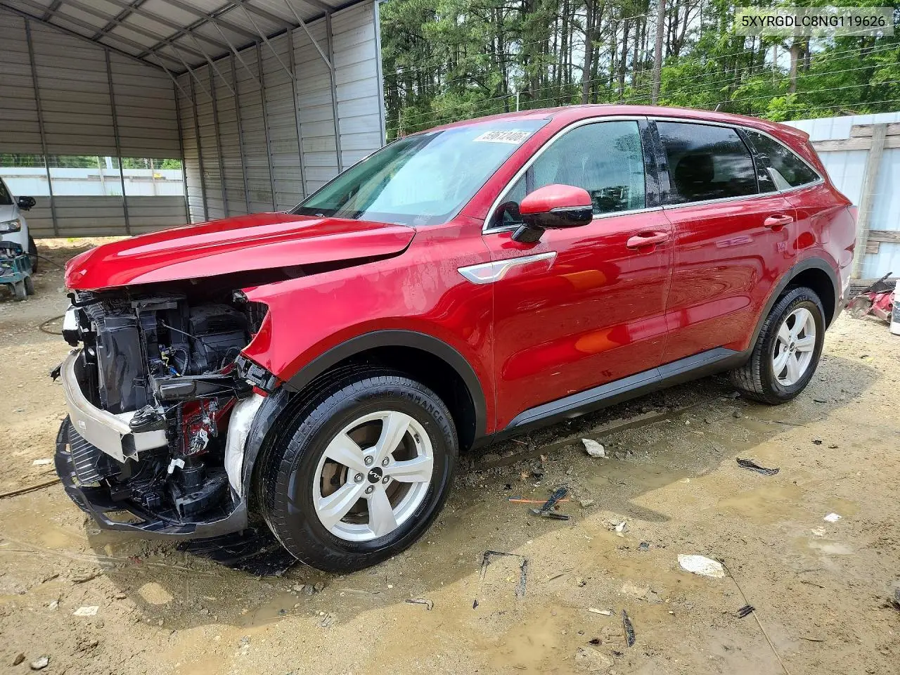 2022 Kia Sorento Lx VIN: 5XYRGDLC8NG119626 Lot: 59612406