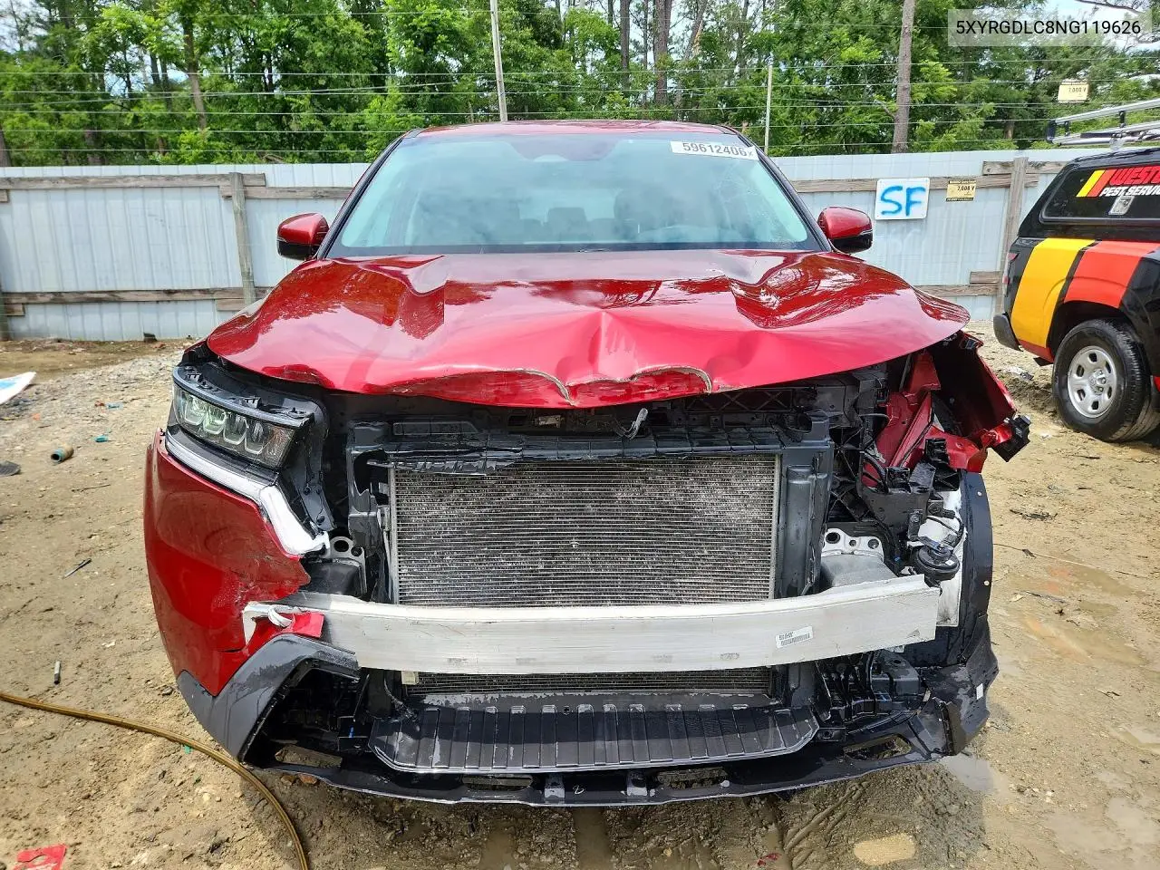 2022 Kia Sorento Lx VIN: 5XYRGDLC8NG119626 Lot: 59612406