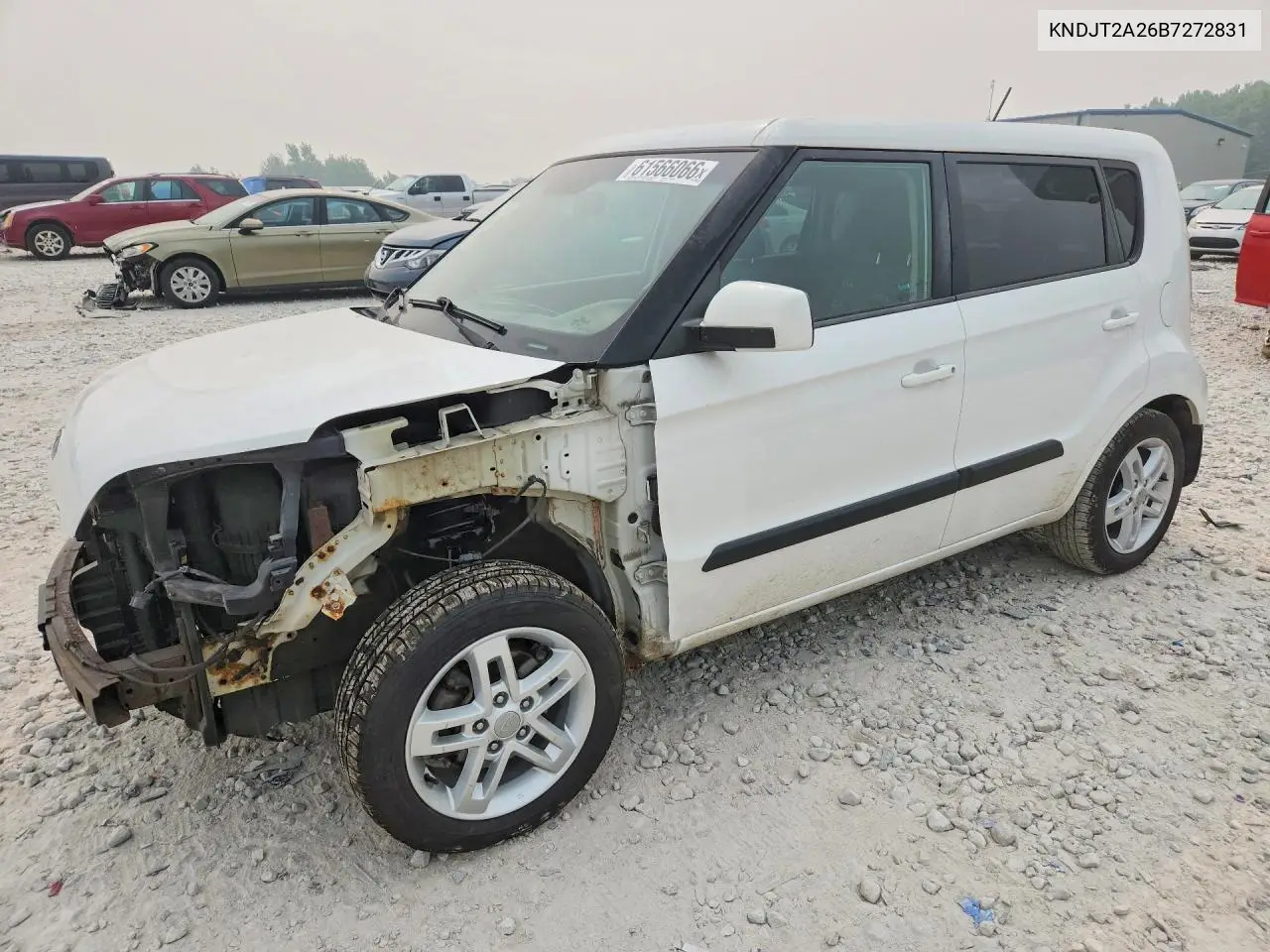 2011 Kia Soul + VIN: KNDJT2A26B7272831 Lot: 61566066