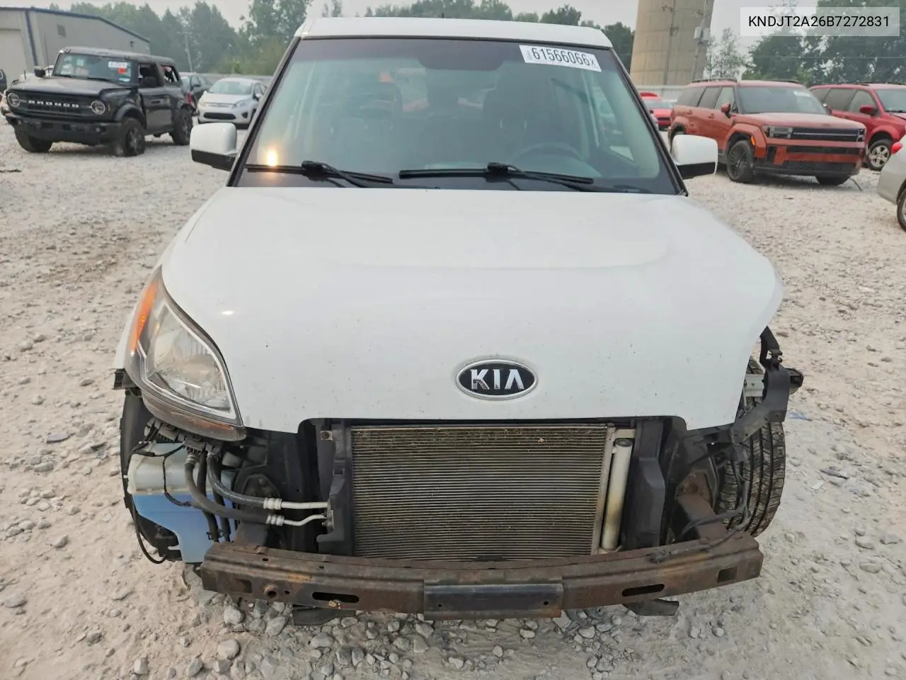 2011 Kia Soul + VIN: KNDJT2A26B7272831 Lot: 61566066
