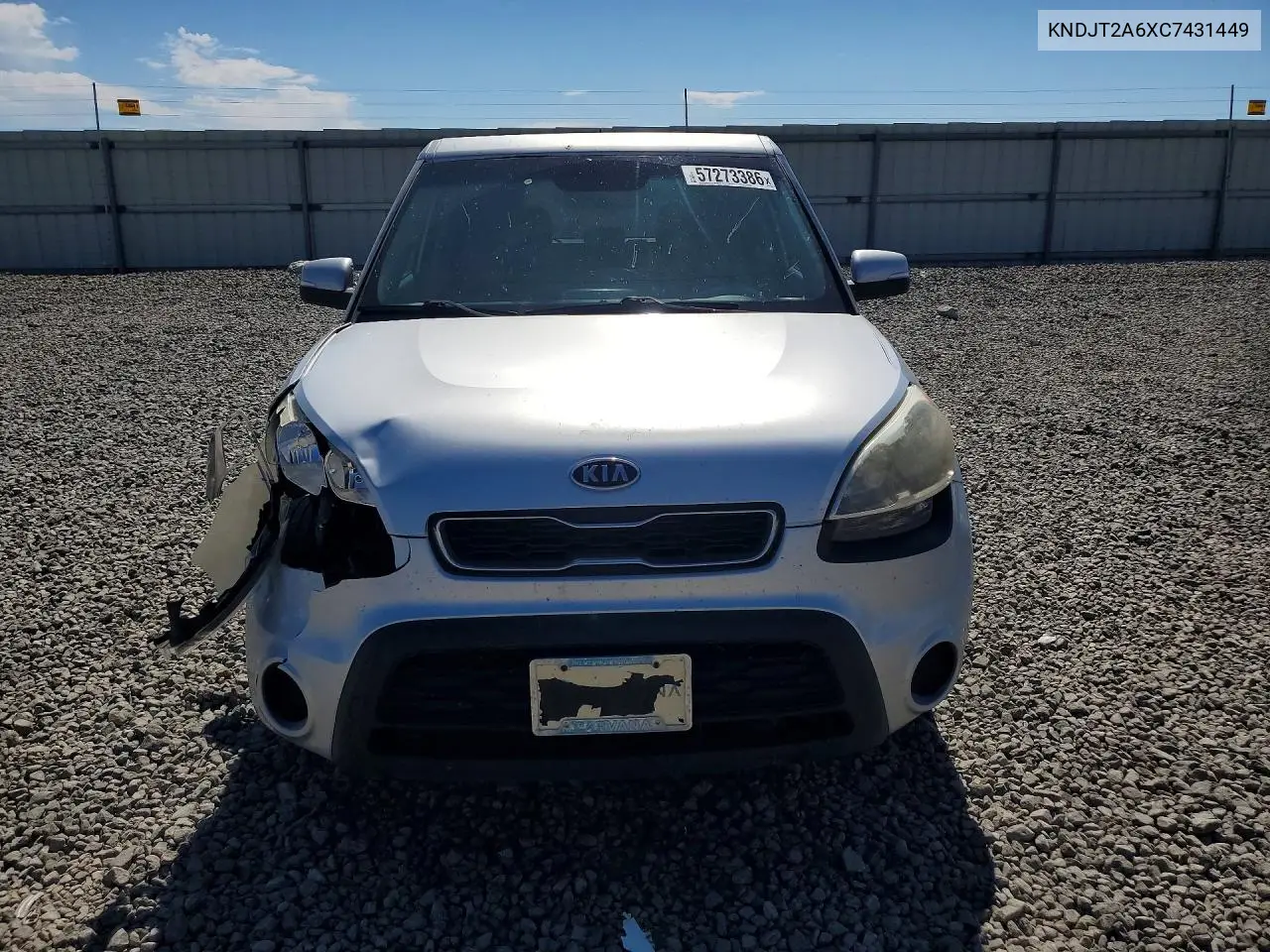2012 Kia Soul + VIN: KNDJT2A6XC7431449 Lot: 57273386