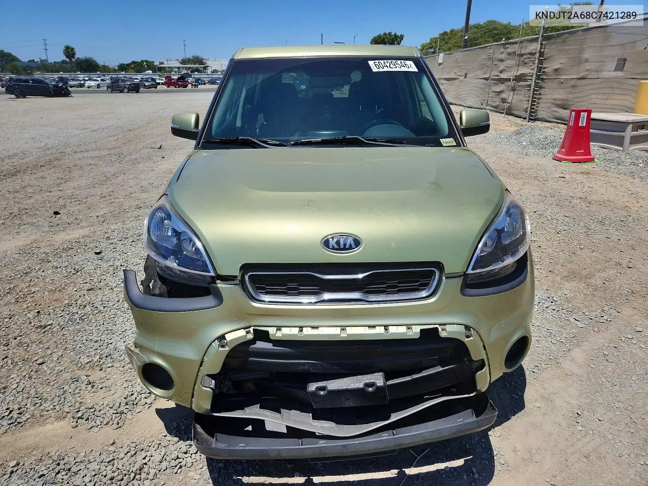 2012 Kia Soul + VIN: KNDJT2A68C7421289 Lot: 60429546