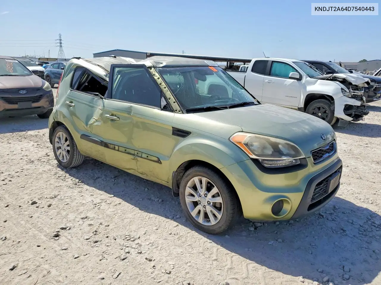 2013 Kia Soul + VIN: KNDJT2A64D7540443 Lot: 61030246