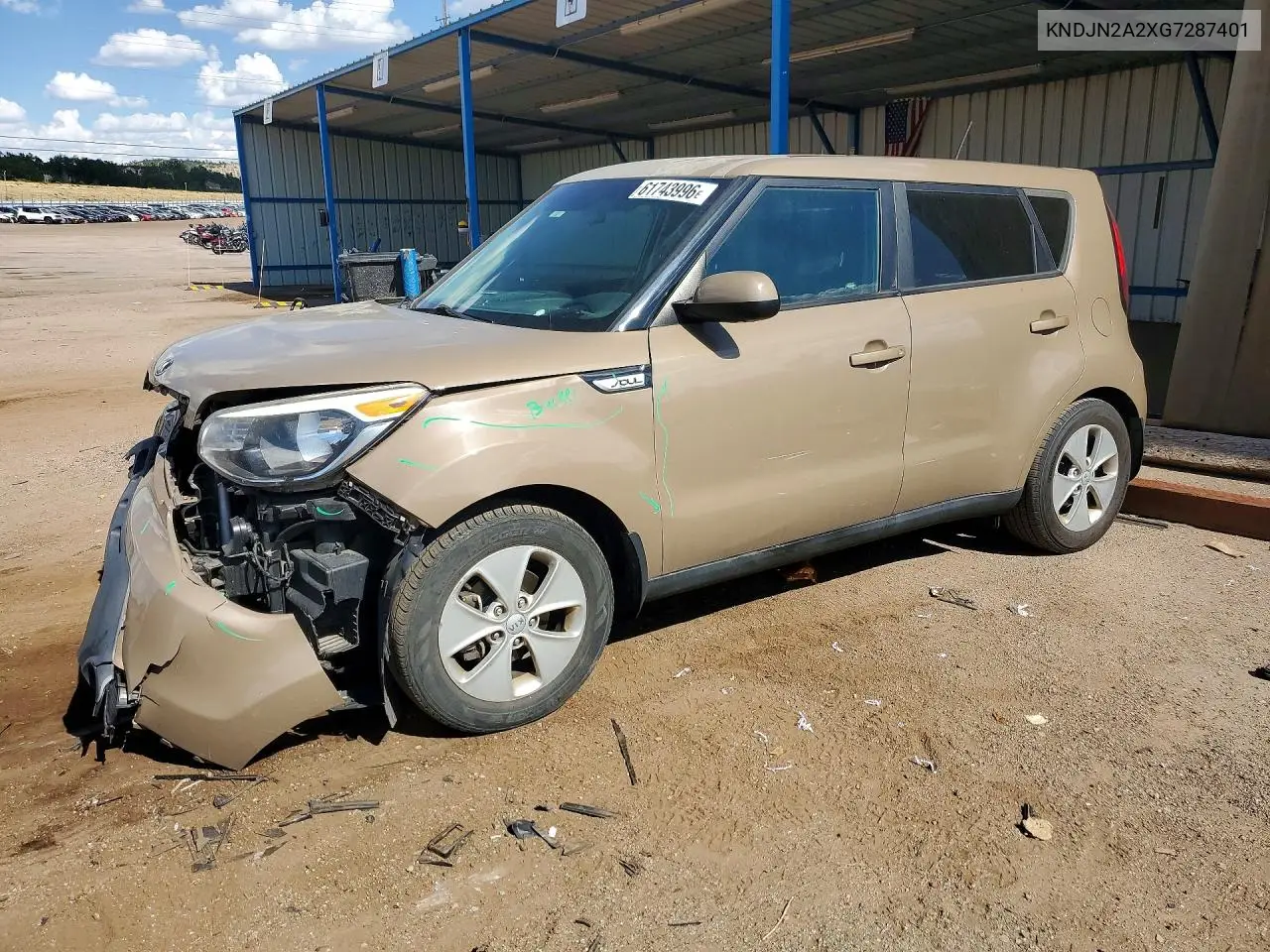 2016 Kia Soul Base VIN: KNDJN2A2XG7287401 Lot: 61743996