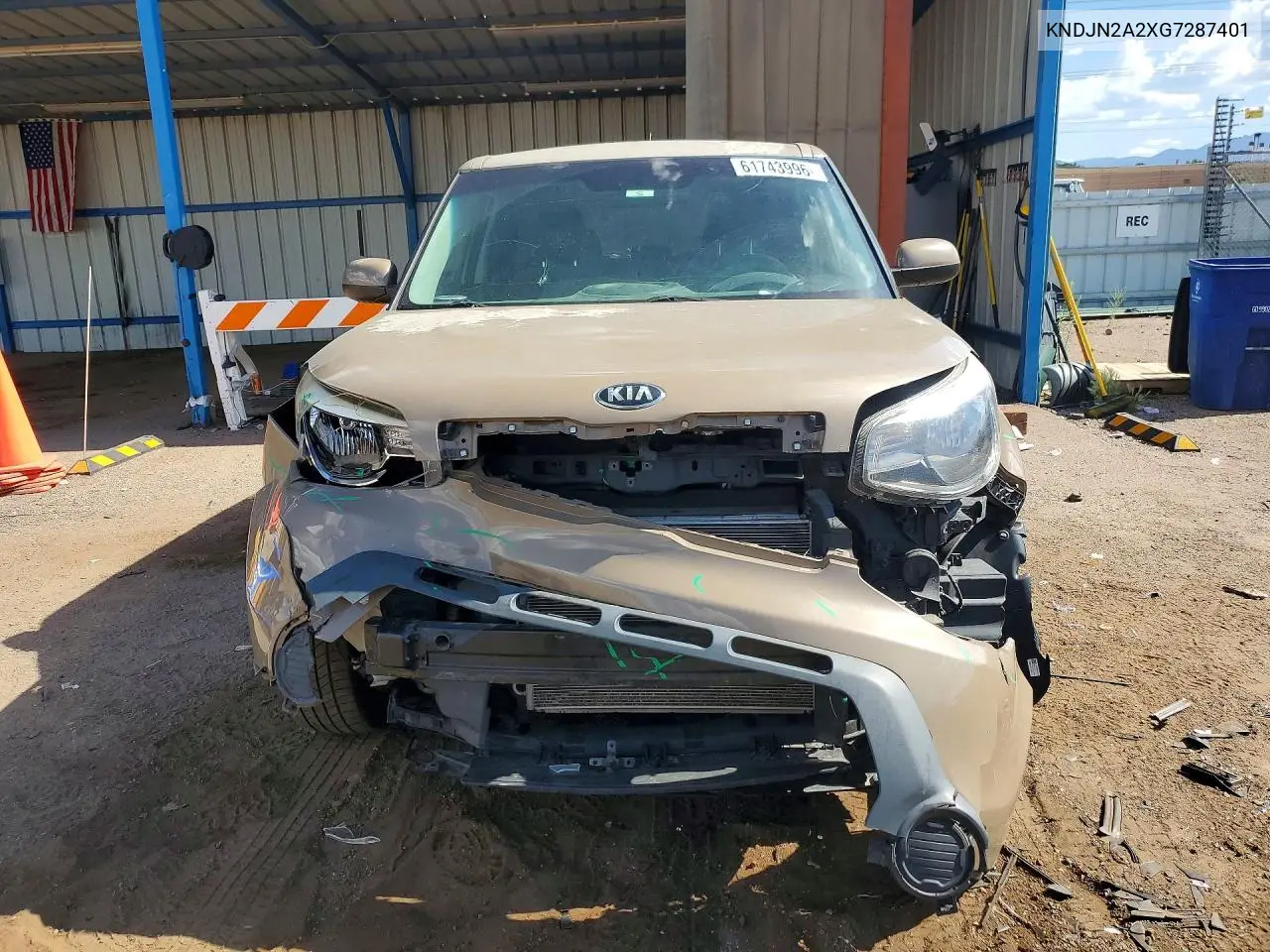2016 Kia Soul Base VIN: KNDJN2A2XG7287401 Lot: 61743996